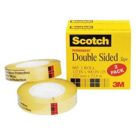 SCOTCH 665-2PK DOUBLE SIDED TAPE 1/2X900 IN. PK2