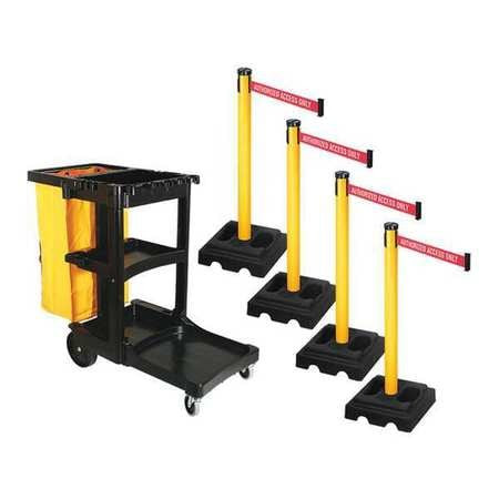 RETRACTA-BELT PSBK302PYW-AAO BARRIER SYSTEMS POST YELLOW 10 FT BELT