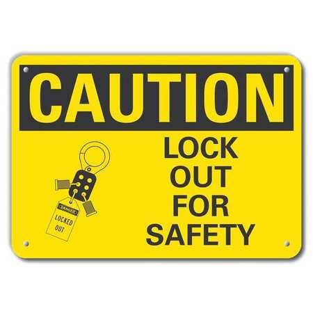 LYLE LCU3-0148-RA_10x7 CAUTION SIGN RECYCLED ALUMINUM 7 IN H