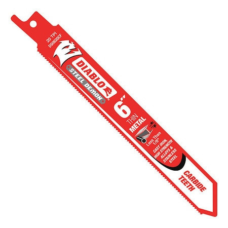 DIABLO CONTROLS INC. DS0620CF RECIPROCATING SAW BLADE TPI 20