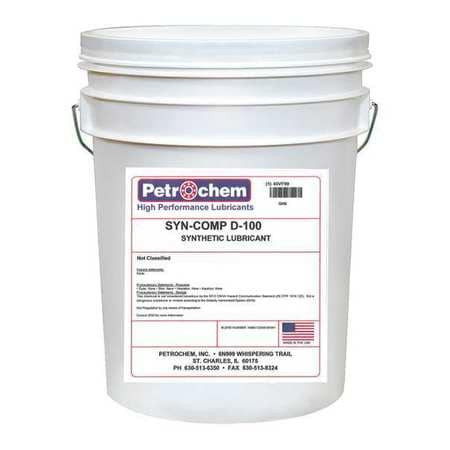 PETROCHEM SYN-COMP D-100-005 COMPRESSOR OIL 5 GAL. PAIL SYNTHETIC OIL