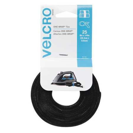 VELCRO 91141 FASTENER,8" STRAP,25PK,BK