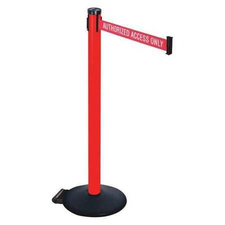 RETRACTA-BELT 305PRD-AAO BARRIER POST RED/WHITE BELT TEXT BLACK