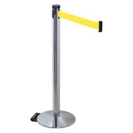 RETRACTA-BELT 304PAPC-YW BARRIER POST GRAY YLW BELT 2 IN BELT W
