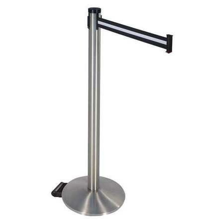 RETRACTA-BELT 304SS-BW BARRIER POST BLK/WHITE BELT 2 IN BELT W