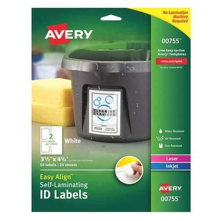 AVERY 7278200755 LASER/INKJET LBL 3-1/2 H 4-1/2 W PK50