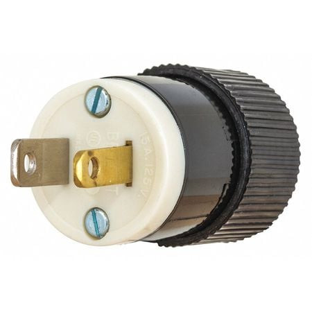 BRYANT 9754NS BLADE PLUG BLACK/WHITE 0.5 HP 125VAC