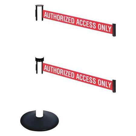 RETRACTA-BELT 331DPWH-AAO BARRIER POST RED/WHITE BELT TEXT W/BASE