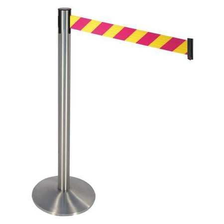 RETRACTA-BELT 330SS-MYD BARRIER POST MAGENTA/YLW BELT 40 IN H
