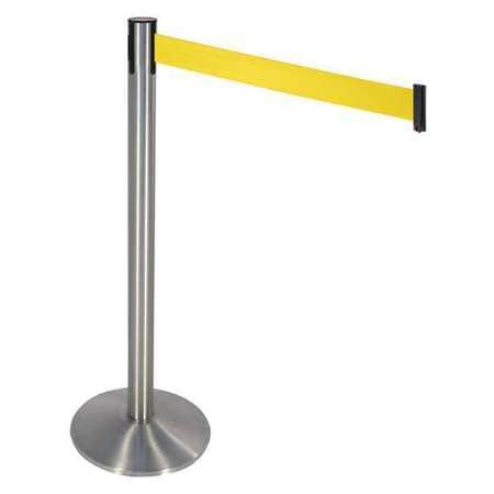 RETRACTA-BELT 330SASS-YW BARRIER POST GRAY YELLOW BELT 40 IN H