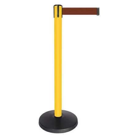 QUEUEWAY QPLUS-35-N7 BARRIER POST BROWN BELT YELLOW POST