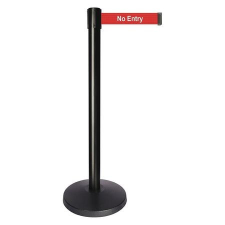 QUEUEWAY QPLUS-33-RB BARRIER POST RED/WHITE TXT BELT NO ENTRY