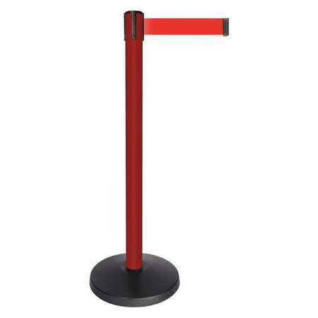 QUEUEWAY QPLUS-21-R5 BARRIER POST W/BELT,RED POST,RED BELT