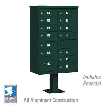 SALSBURY INDUSTRIES 3313GRN-U CLUSTER BOX UNIT GREEN 14 DOORS 18 IN W