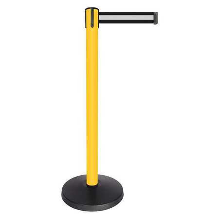 QUEUEWAY QPLUS-35-S3 BARRIER POST YLLW BLK/WHITE STRIPE BELT