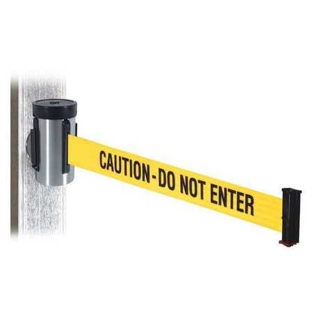 RETRACTA-BELT WH700SS-CAU-MM BELT BARRIER SATIN SS YLW/BLK TEXT BELT