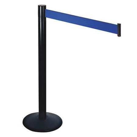 RETRACTA-BELT 331BA-BL BARRIER POST BLK BLUE BELT ALUMINUM POST