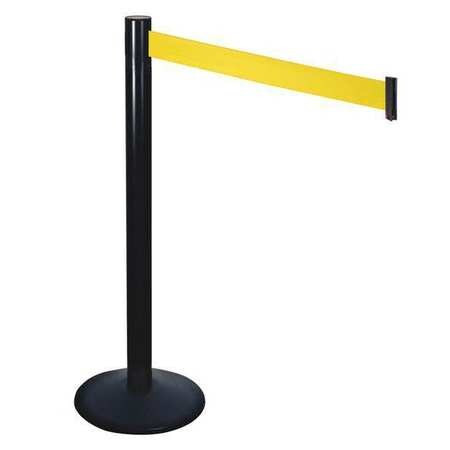 RETRACTA-BELT 331BA-YW BARRIER POST BLK YLW BELT ALUMINUM POST
