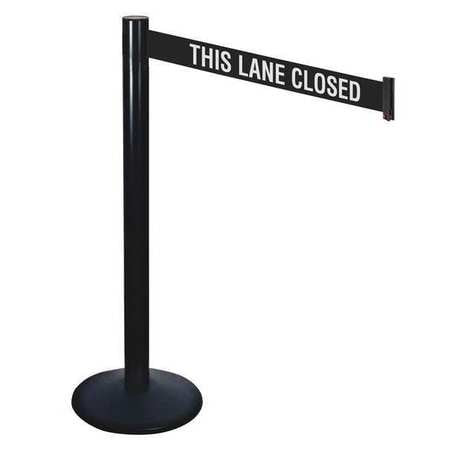 RETRACTA-BELT 331BA-TLC BARRIER POST BLACK/WHITE BELT SLOPED