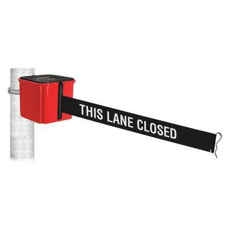 RETRACTA-BELT WH412RD20-TLC-HC BELT BARRIER,4" H,BLACK/WHITE TEXT BELT