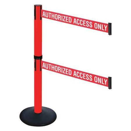 RETRACTA-BELT 331DPRD-AAO BARRIER POST 40IN. H RED/WHITE BELT TEXT
