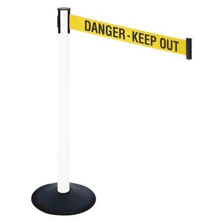 RETRACTA-BELT 331PWH-DKO BARRIER POST PVC POST YELLOW/BLACK TEXT