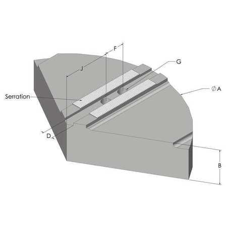 ABBOTT RUBBER COMPANY, STKTT10P1 SOFT LATHE CHUCK JAW: SERRATED