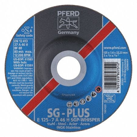 PFERD 61583 GRINDING WHEEL,5"X1/4"
