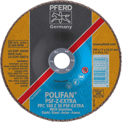 PFERD 60646 POLIFAN,PSF-EXTRA,Z 36 T29,7"X7/8"