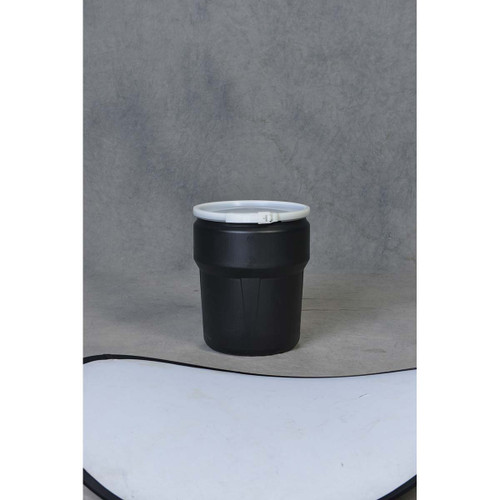 EAGLE MFG 1609BLK OPEN HEAD POLY DRUM,W/LOCK RING,10 GAL.