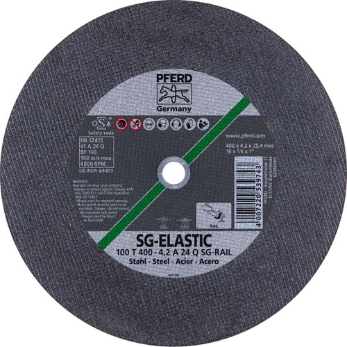 PFERD 64403 PORT CUT OFF WHEEL,RAIL,16"X1/8"X1"