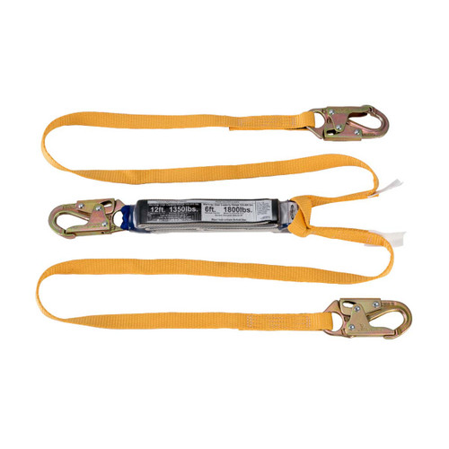 WERNER CO C411120 DECOIL TWINLEG LANYARD (1" WEB,SNAPHOOK)