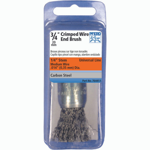 PFERD 764411 CRIMP,END BRUSH,.014CS WIRE,3/4"