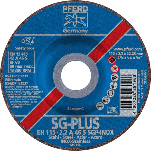 PFERD 63231 CUT-OFF WHEEL,4-1/2"X3/32"
