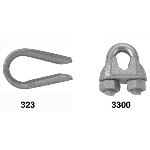 APEX TOOL GROUP B7675109 ROPE & CLIP THIMBLE, 1/8-IN.