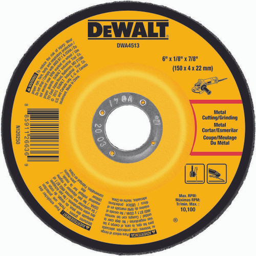 DEWALT TOOLS DWA4513 6" X 1/8" X 7/8" METAL GRINDING WHEEL