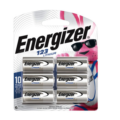ENERGIZER EL123BP-6 LITHIUM CAMERA BATTERY, 3-VOLT, 6-PACK, 