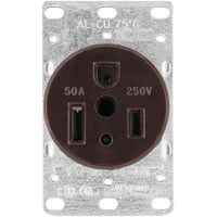 COOPER 1254-BOX FLUSH RECPT 50A 3WIRE