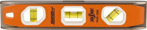 JOHNSON LEVEL & TOOL 1435-1000 PROFESSIONAL TORPEDO LEVEL, MAGNETIC, 10