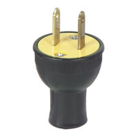 COOPER 3123BK-BOX PLUG RND 2WIRE BLK 15A 125V