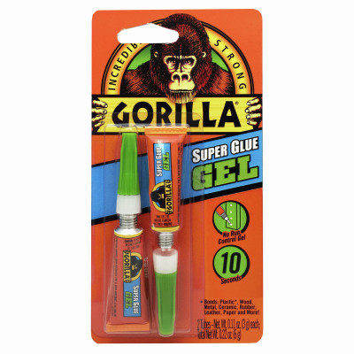 GORILLA PRODUCTS 7820002 SUPER GLUE GEL, 3-GM., 2-PK.