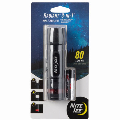 NITE IZE NL1A-01-R7 3-IN-1 MINI LED FLASHLIGHT, BLACK