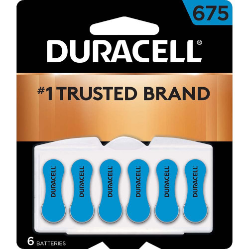 DURACELL 00041333661261 PACK OF (6), SIZE 675, ZINC AIR, HEARING