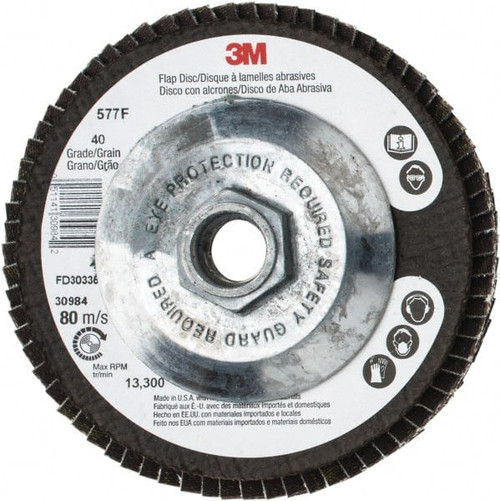 3M 00051141309842 4-1/2" 40 GRIT 5/8-11 CENTER HOLE TYPE 2