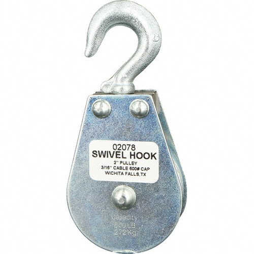 BLOCK DIV INC. 02078-C 600 LBS. LOAD LIMIT, SWIVEL HOOK BLOCK