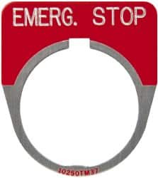 EATON CUTLER-HAMMER 10250TM13 ROUND, LEGEND PLATE - EMERGENCY STOP