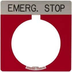 EATON CUTLER-HAMMER 10250TS13 SQUARE, LEGEND PLATE - EMERGENCY STOP