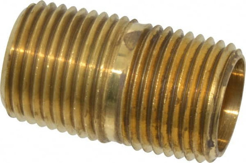 PARKER 215PNL-8-15 NIPPLE, BRASS, 1/2 IN PIPE SIZE, MNPT
