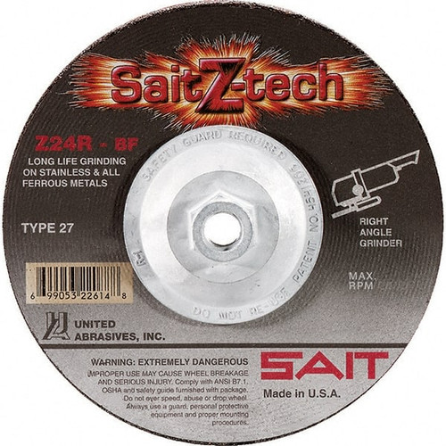 SAIT 22610 24 GRIT, 4-1/2" WHEEL DIAM, 1/4" WHEEL T
