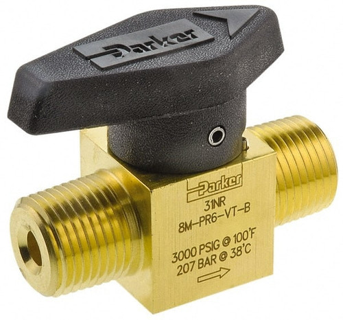 PARKER 2M-PR4-VT-B 1/8" PIPE, 3,000 PSI WOG RATING, BRASS, 